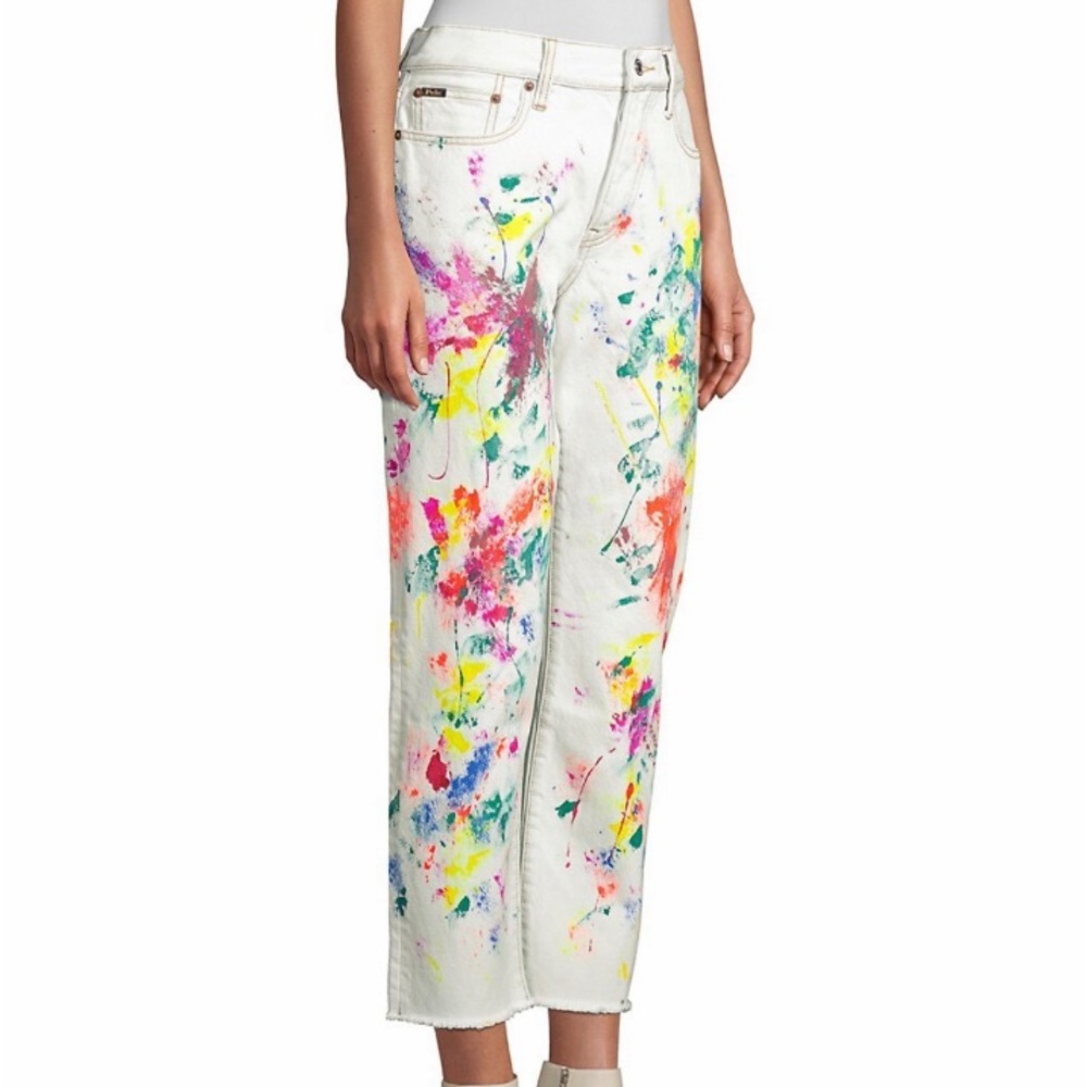 POLO RALPH LAUREN Women's Avery Boyfriend Paint Splatter Jeans